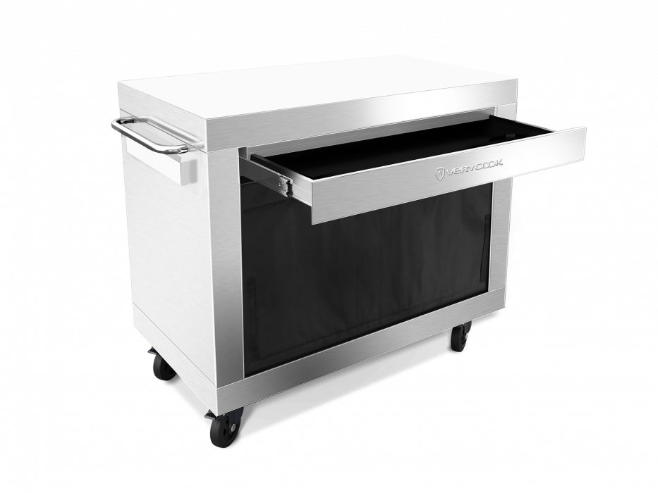 Verytable desserte inox XL avec tiroir - 90x50 cm