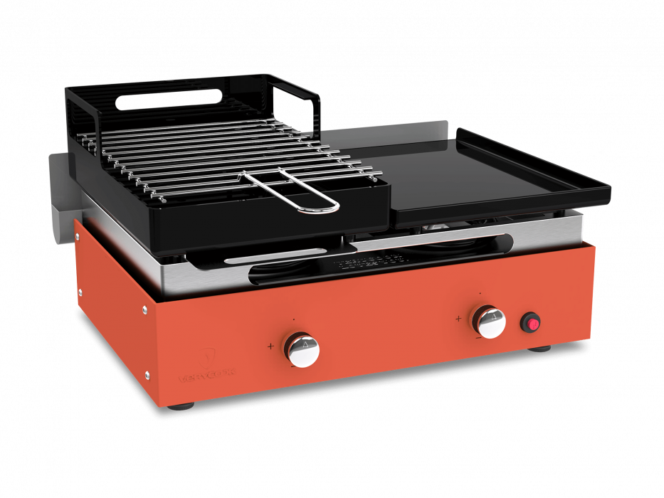Barbecue plancha au gaz et au charbon de bois  ☀ Verycook