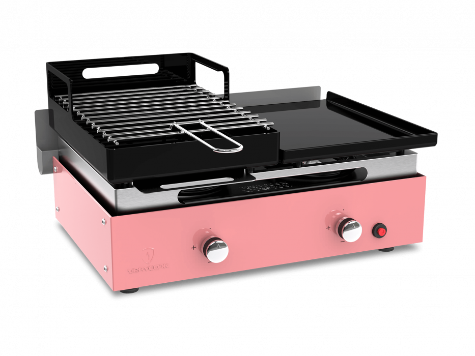 Barbecue plancha au gaz et au charbon de bois  ☀ Verycook