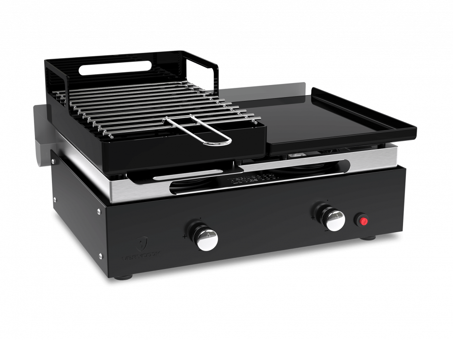 Barbecue plancha au gaz et au charbon de bois  ☀ Verycook
