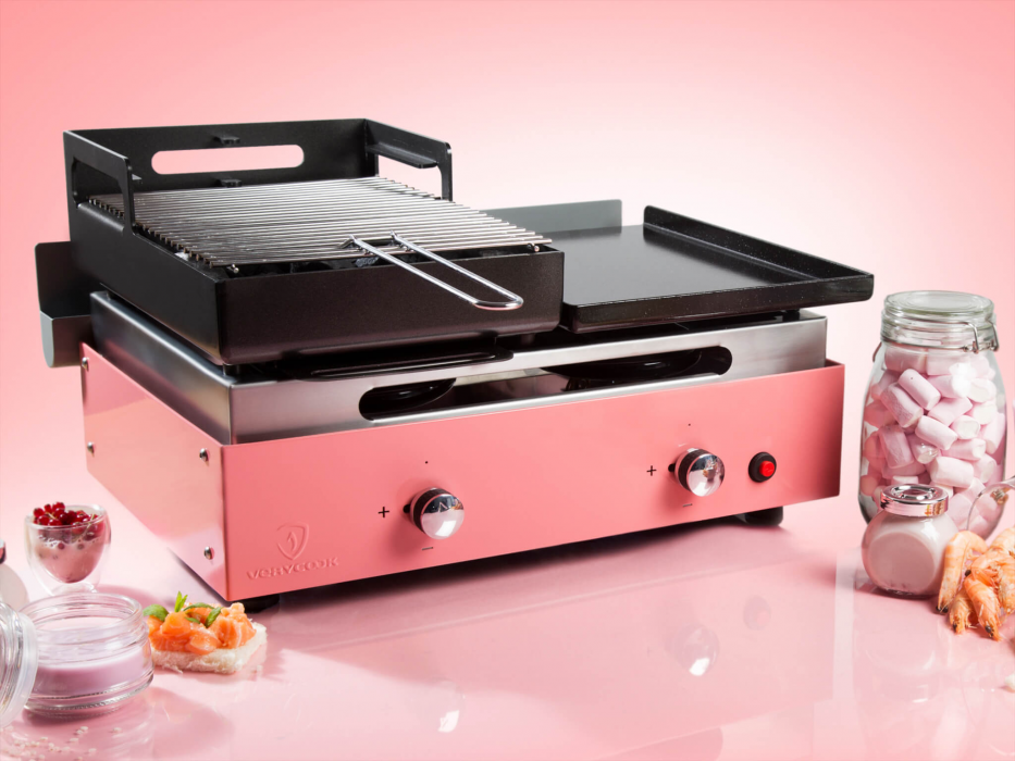 Barbecue plancha au gaz et au charbon de bois  ☀ Verycook