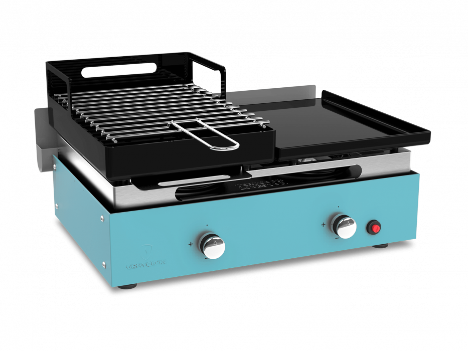 Barbecue plancha au gaz et au charbon de bois  ☀ Verycook