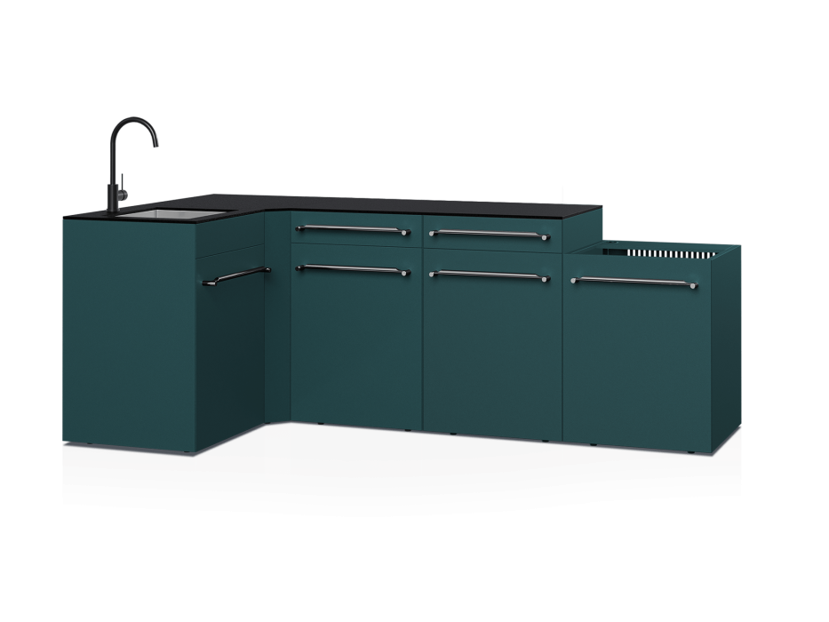 Cuisine d'extérieur Fusion avec angle et évier 5 modules - 248 cm