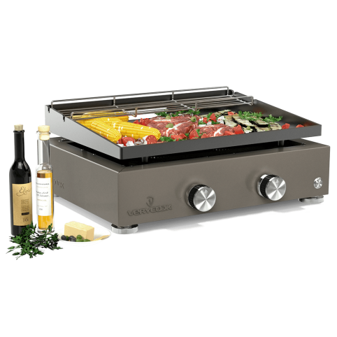 Set Plancha SIMPLICITY 2 Brenner, emaillierte Stahlplatte...