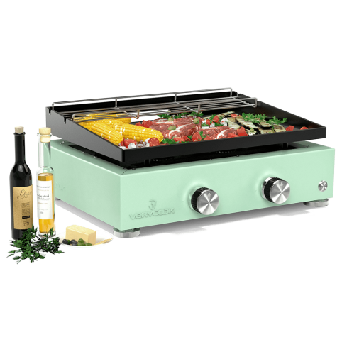Set Plancha SIMPLICITY 2 Brenner, emaillierte Stahlplatte...