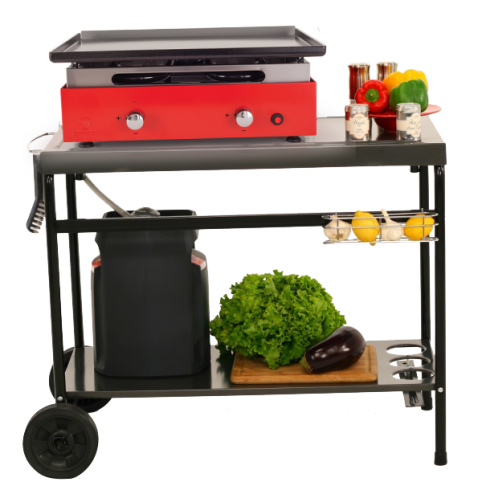 Set Plancha SIMPLICITY 2 Brenner, emaillierte Stahlplatte...